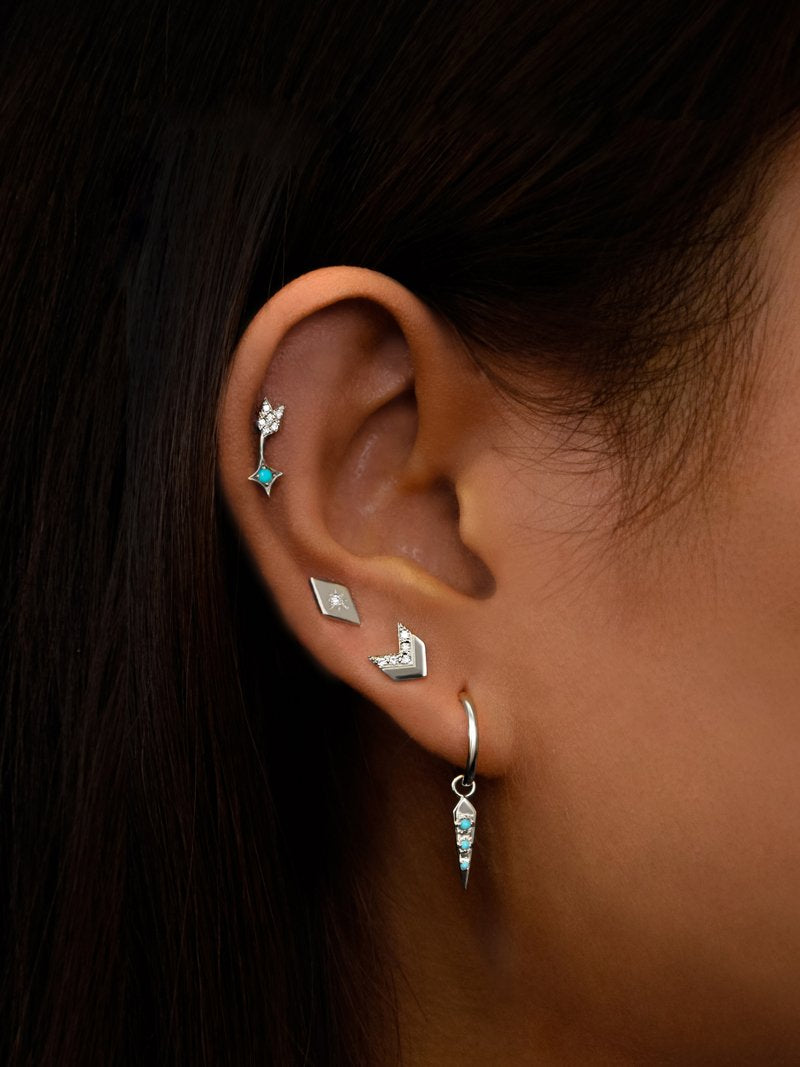 Jac + Jo Clous d’Oreilles Icône Étoile Vintage Losange
