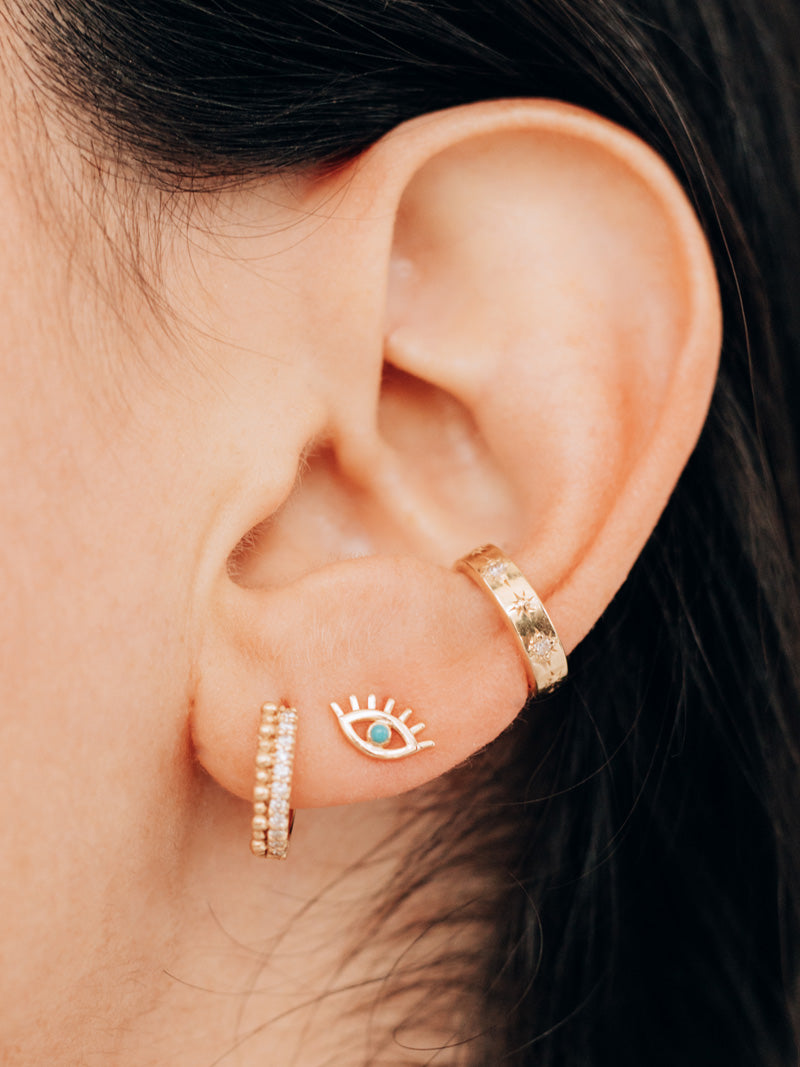 Dew Drop Diamond Pavé Double Huggies