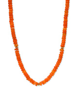 Collier Rondelle Opale Lisse Orange Bohème