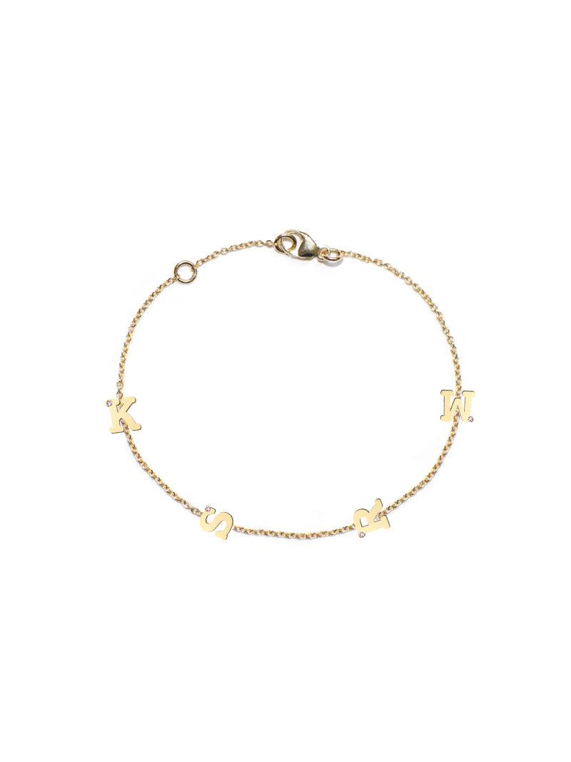 Love Letter Customizable Single Diamond Bracelet