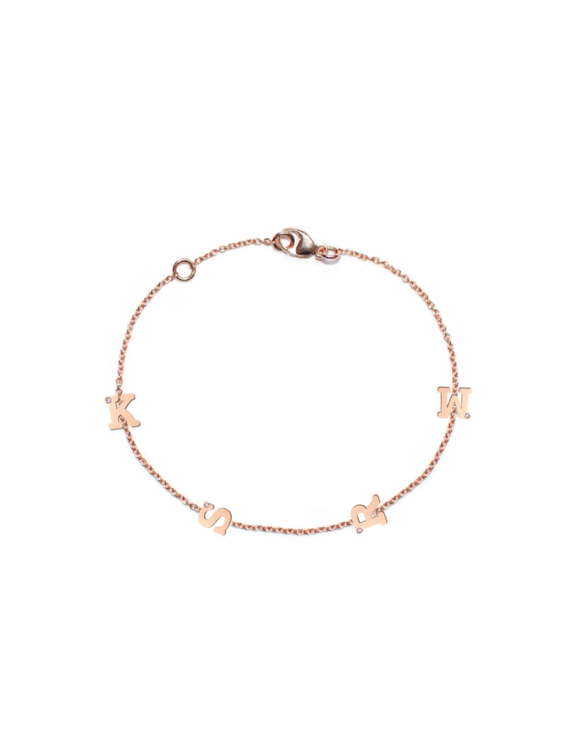 Love Letter Customizable Single Diamond Bracelet