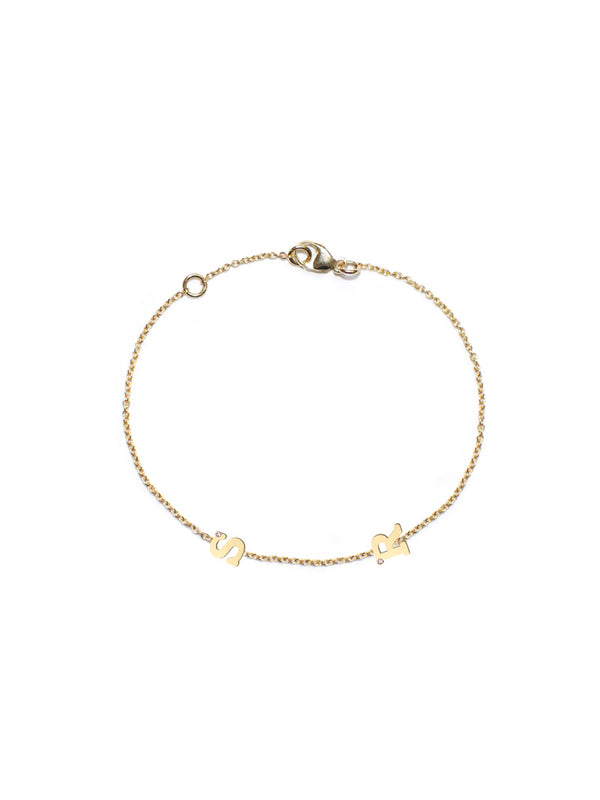 Love Letter Customizable Single Diamond Bracelet