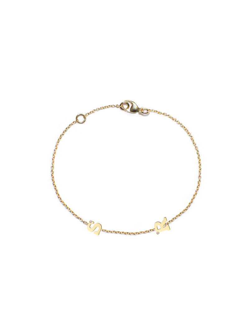 Love Letter Customizable Single Diamond Bracelet