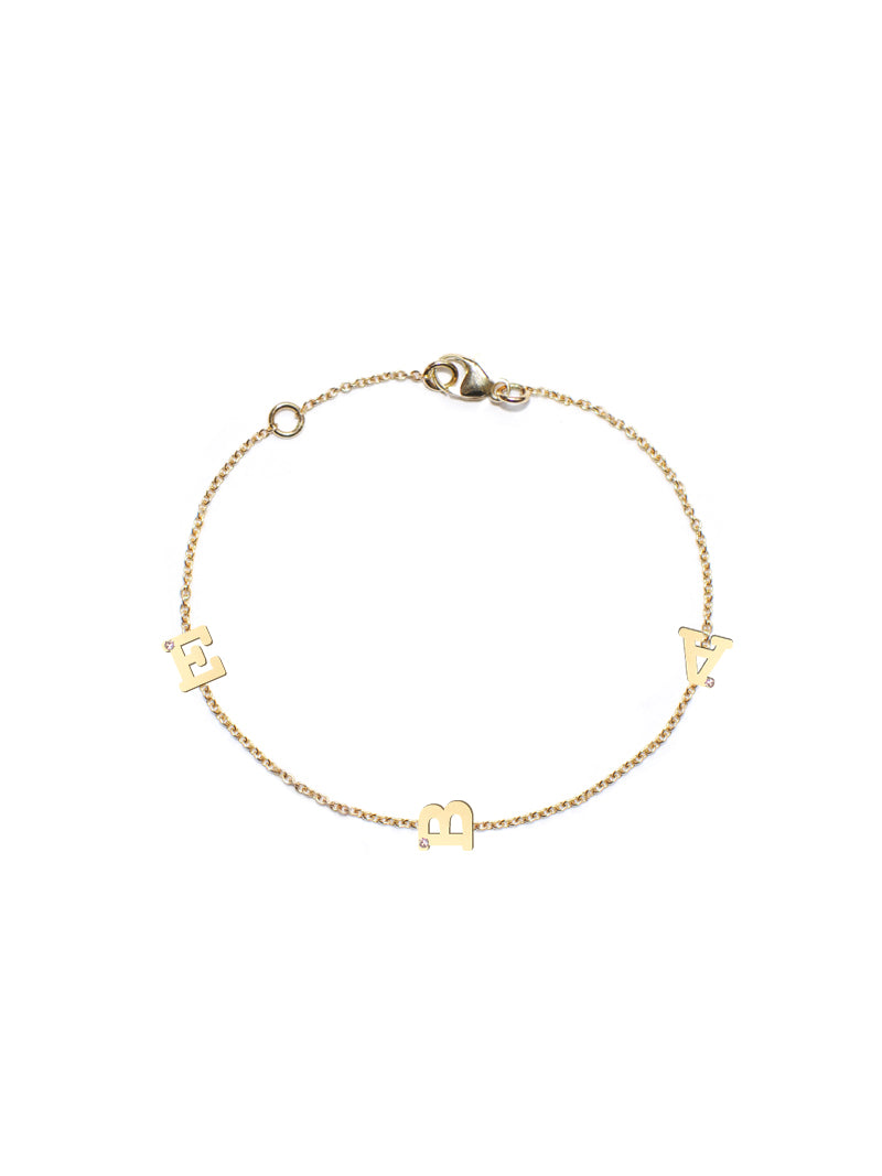 Love Letter Customizable Single Diamond Bracelet