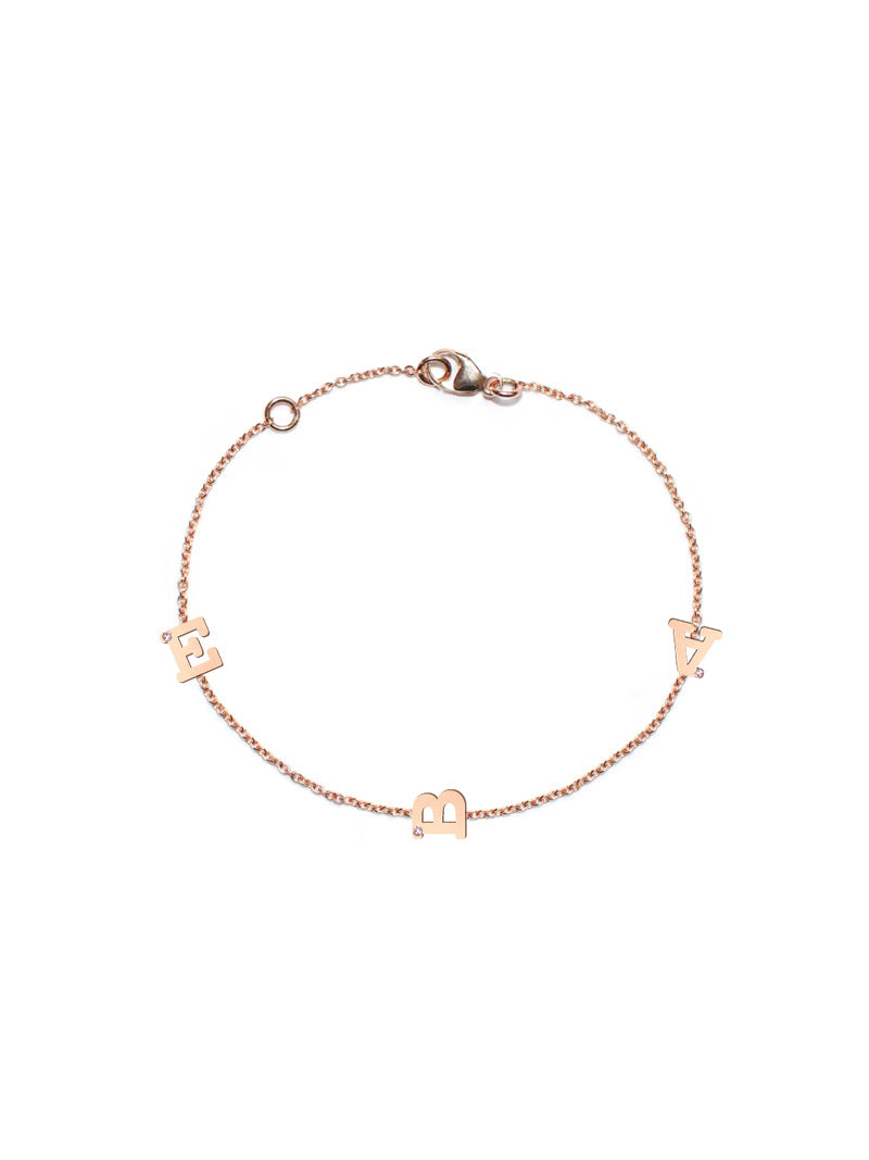 Love Letter Customizable Single Diamond Bracelet