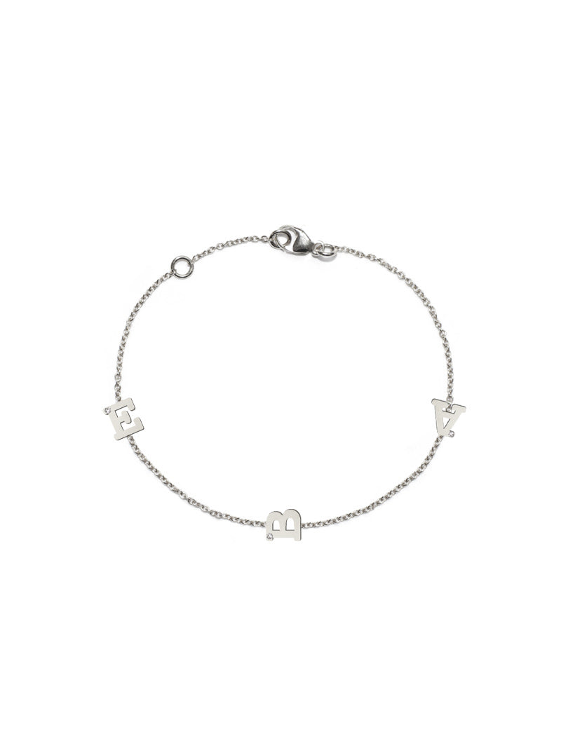 Love Letter Customizable Single Diamond Bracelet
